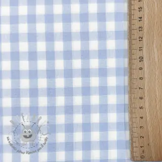 Tessuto di cotone Check light blue