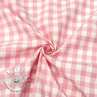 Tessuto di cotone Check rosa