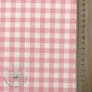 Tessuto di cotone Check rosa