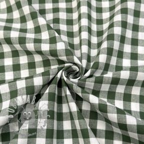 Tessuto di cotone Check dark green