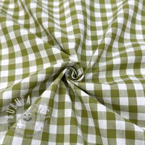 Tessuto di cotone Check old lime