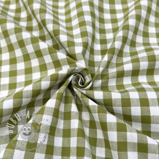 Tessuto di cotone Check old lime