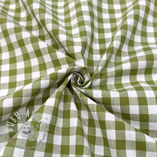 Tessuto di cotone Check old lime