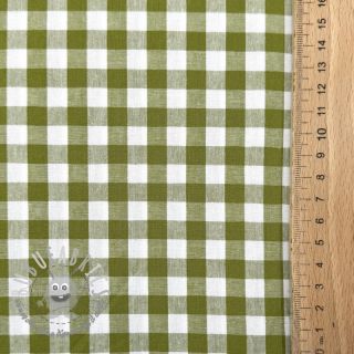 Tessuto di cotone Check old lime
