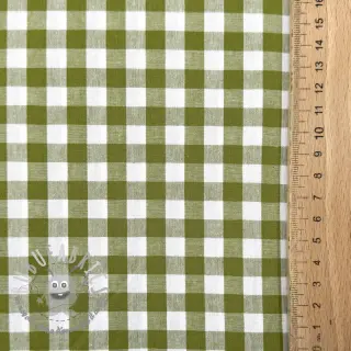 Tessuto di cotone Check old lime