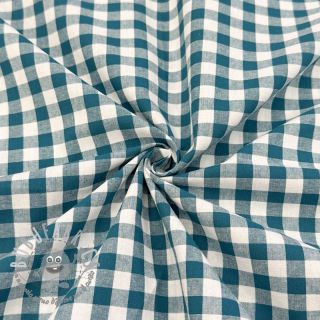 Tessuto di cotone Check petrol