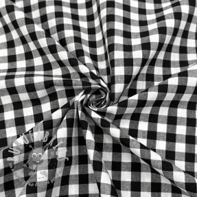 Tessuto di cotone Check black
