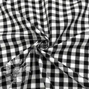 Tessuto di cotone Check black
