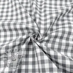 Tessuto di cotone Check grey
