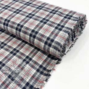 Scottish Check YARN DYED BRUSHED navy ecru red