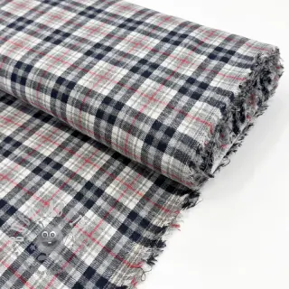 Scottish Check YARN DYED BRUSHED navy ecru red
