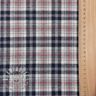 Scottish Check YARN DYED BRUSHED navy ecru red