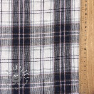 Scottish Check YARN DYED BRUSHED white navy