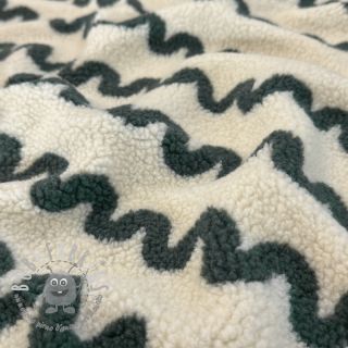 Tessuto per cappotti TEDDY JACQUARD Waves army green
