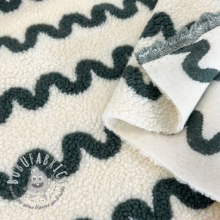 Tessuto per cappotti TEDDY JACQUARD Waves army green