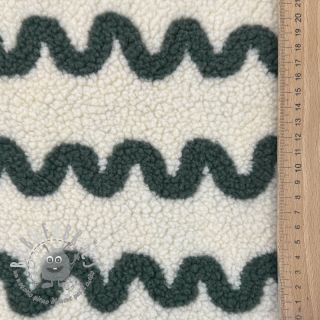 Tessuto per cappotti TEDDY JACQUARD Waves army green