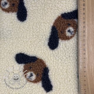 Tessuto per cappotti TEDDY JACQUARD Dogs brown