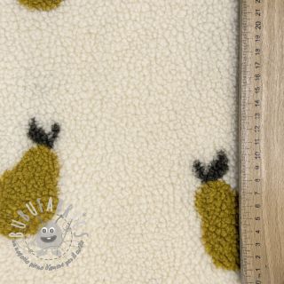 Tessuto per cappotti TEDDY JACQUARD Pears old lime