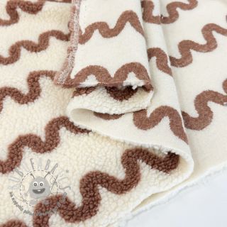 Tessuto per cappotti TEDDY JACQUARD Waves camel