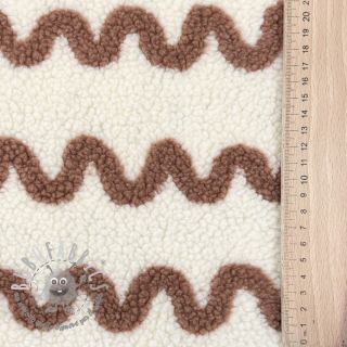 Tessuto per cappotti TEDDY JACQUARD Waves camel