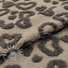 Tessuto per cappotti TEDDY Hearts sand