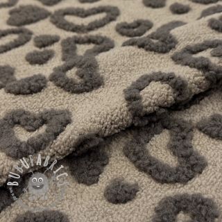 Tessuto per cappotti TEDDY Hearts sand