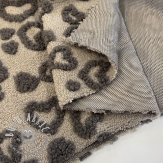Tessuto per cappotti TEDDY Hearts sand