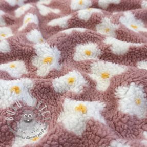 Tessuto per cappotti TEDDY Daisy old pink