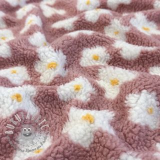 Tessuto per cappotti TEDDY Daisy old pink