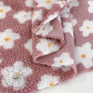 Tessuto per cappotti TEDDY Daisy old pink