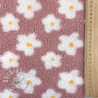 Tessuto per cappotti TEDDY Daisy old pink