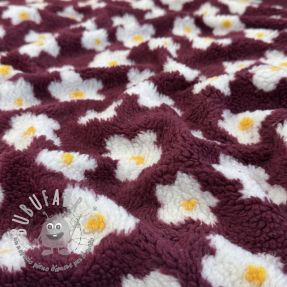 Tessuto per cappotti TEDDY Daisy brom beere