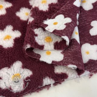 Tessuto per cappotti TEDDY Daisy brom beere