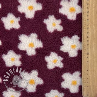 Tessuto per cappotti TEDDY Daisy brom beere