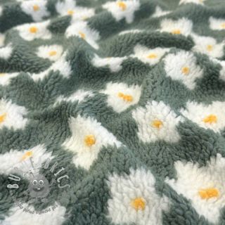 Tessuto per cappotti TEDDY Daisy old green