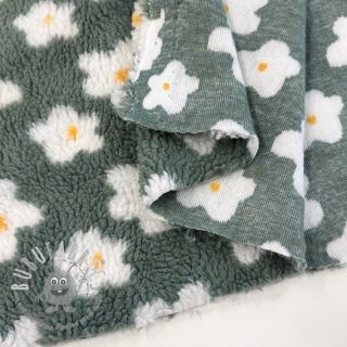 Tessuto per cappotti TEDDY Daisy old green