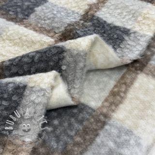 Tessuto per cappotti Bouclé Squares design D