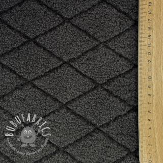 Tessuto per cappotti TEDDY Diamond dark grey