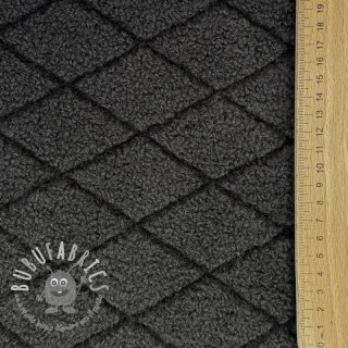Tessuto per cappotti TEDDY Diamond dark grey