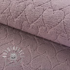 Tessuto per cappotti TEDDY Hearts in heartsmauve