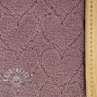 Tessuto per cappotti TEDDY Hearts in heartsmauve