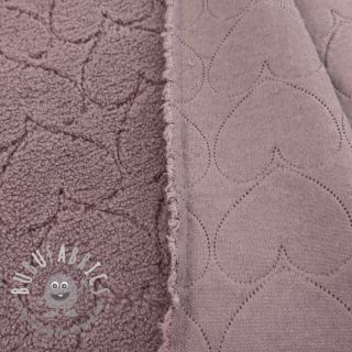 Tessuto per cappotti TEDDY Hearts in heartsmauve