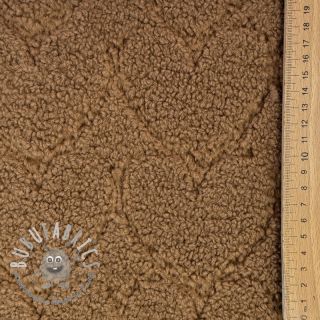 Tessuto per cappotti TEDDY Hearts in hearts brown