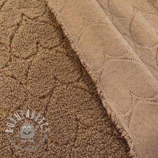 Tessuto per cappotti TEDDY Hearts in hearts brown