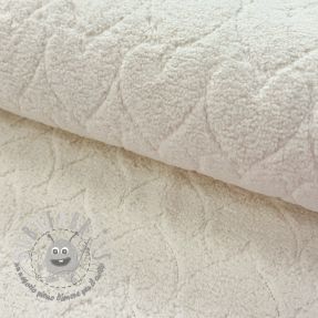 Tessuto per cappotti TEDDY Hearts in hearts ecru