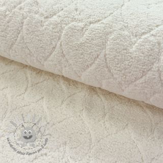 Tessuto per cappotti TEDDY Hearts in hearts ecru