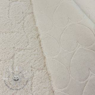 Tessuto per cappotti TEDDY Hearts in hearts ecru