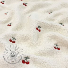 Tessuto per cappotti TEDDY EMBROIDERY Cherries