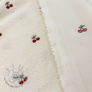 Tessuto per cappotti TEDDY EMBROIDERY Cherries