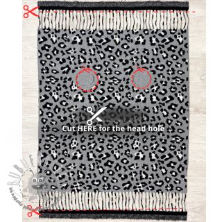 Poncho PRATO boiled wool Panther grey